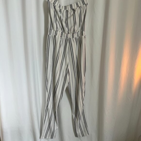 Cisono Jumpsuit Vertical Stripes Drawstring Waist Sleeveless - Picture 11 of 15